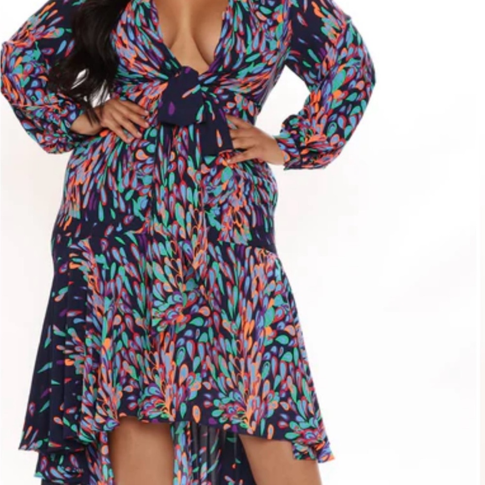 Fashion Nova Multicolor High Low Dress